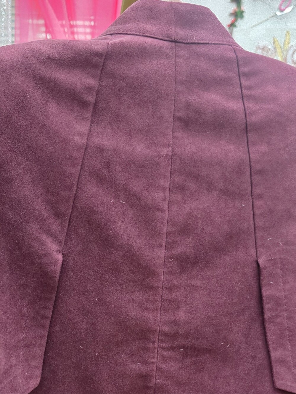 BCBGMAXAZRIA Women's Burgundy Open-Front Draped Blazer Jacket New Small - Picture 8 of 11